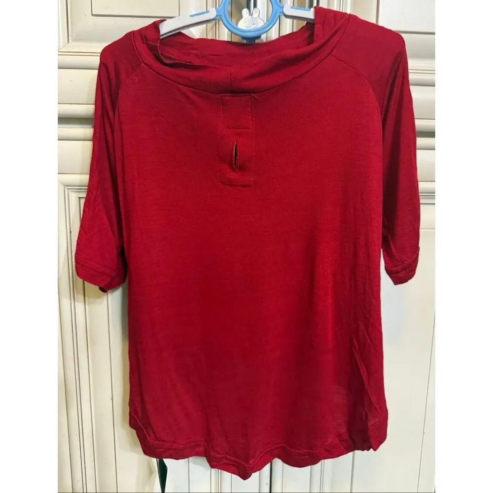 Admiral Frazier Red Single Scoop Pullover Mock Neck Shirt Red Size Large NWT